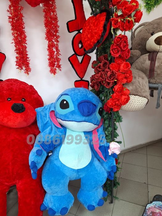 Гигантски плюшен Стич Голяма плюшена играчка Стич 120см Stitch подарък