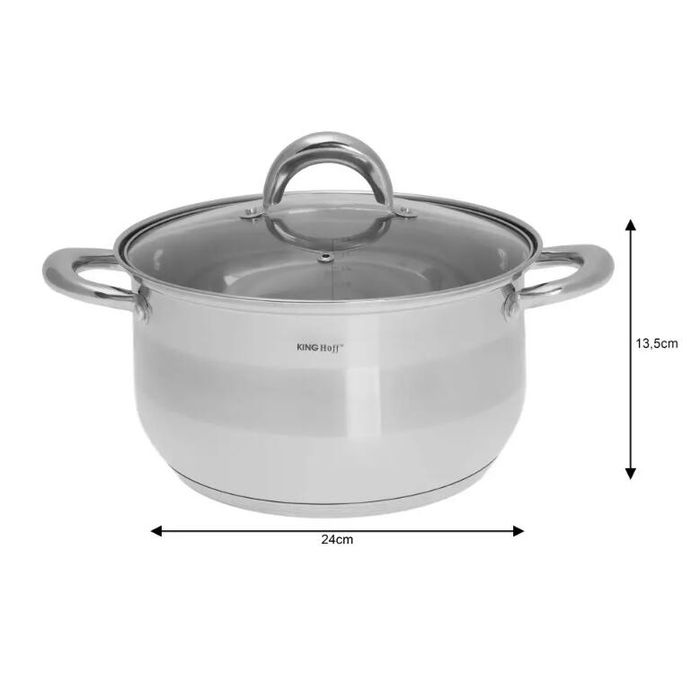 Set 5 oale cu capac, Inox, dimensiuni 16/16/18/20/24cm, Fund termic