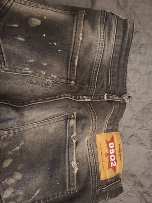 Черни дънки Dsquared2 стил – slim fit, distressed, paint ефект