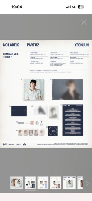 YEONJUN NO LABELS part 02 compact version альбом кпоп