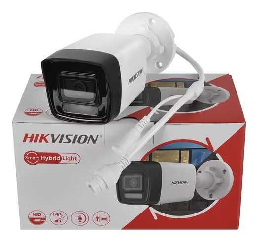 Camera supraveghere video 8MP Hikvision DS-2CD1083G2-LIUF POE IP lentila 2.8mm Smart Hybrid Light 30m microfon slot card noua