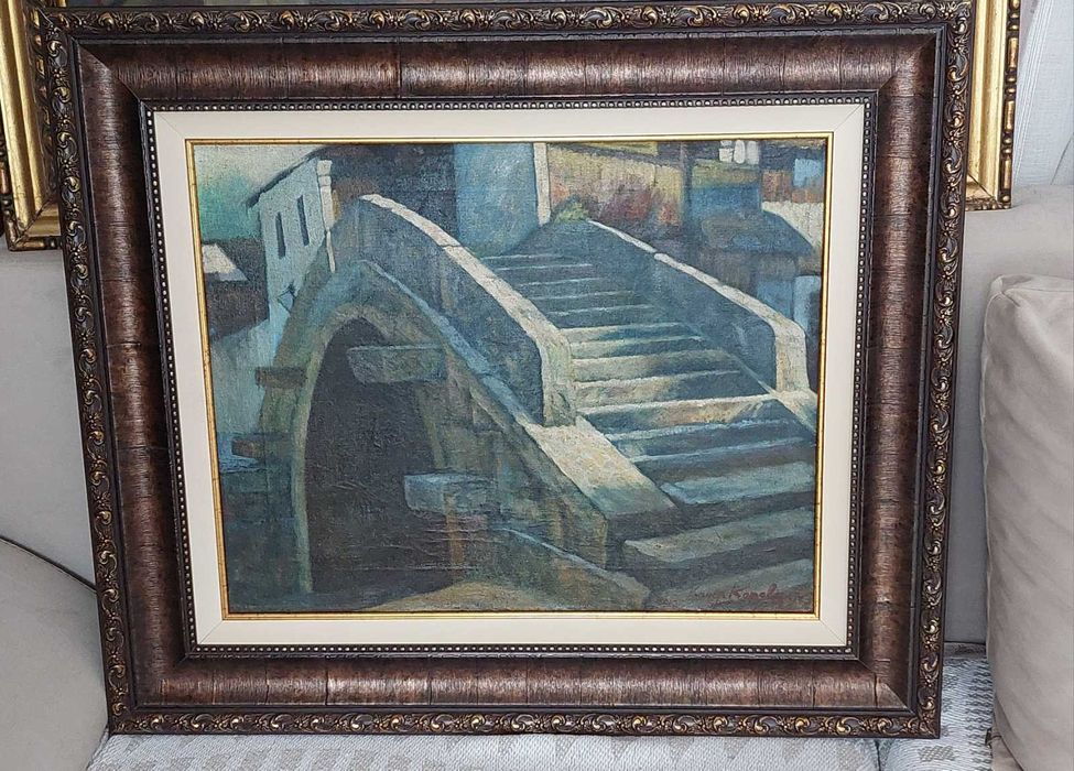 Картина масло,мост в Париж  Константин Коровин(1861-1939)рисувана 1920