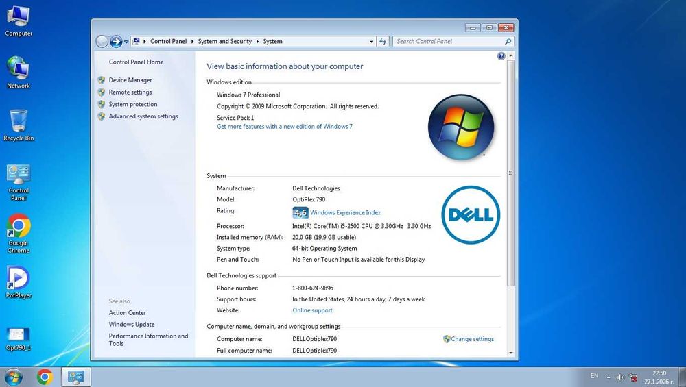DELL OptiPlex 790, i5-2500, 20GB DDR3, 750GB, Display Port