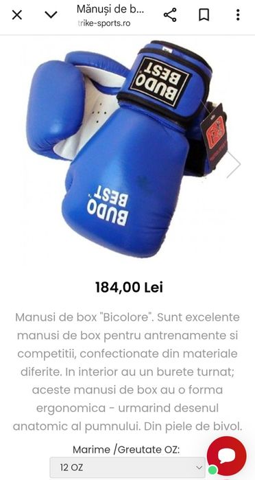 Manusi box 12oz piele de bivol