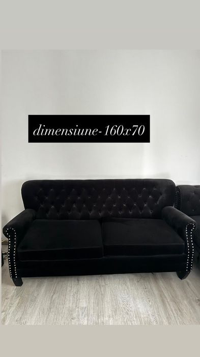 Canapele catifea Chesterfield