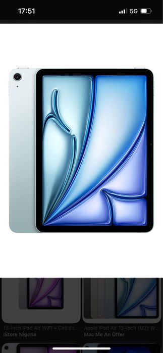 Apple iPad Air 11 (2024) 256GB Wi‑Fi (6th gen с M2 чип).