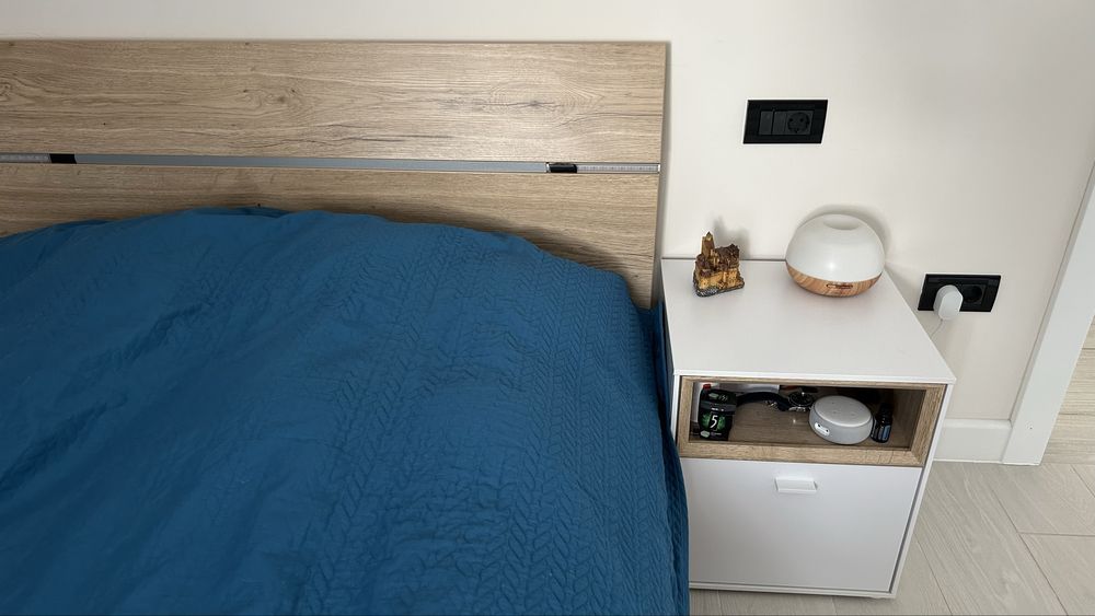 Pat Xora 120/190 cu saltea Dormeo Aloe Vera si noptiera