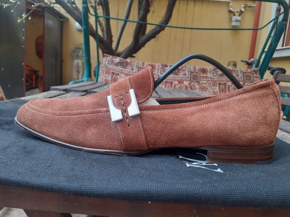 Pantofi maro piele întoarsă, bărbătești (Loafers) Pal Zileri, 42