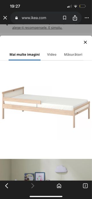 Cadru de pat +somiera SNIGLAR