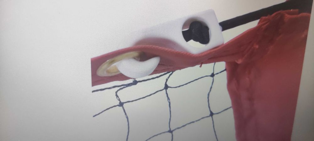 Мрежа за тенис, черно-червена, 500x100x87 см, полиестер