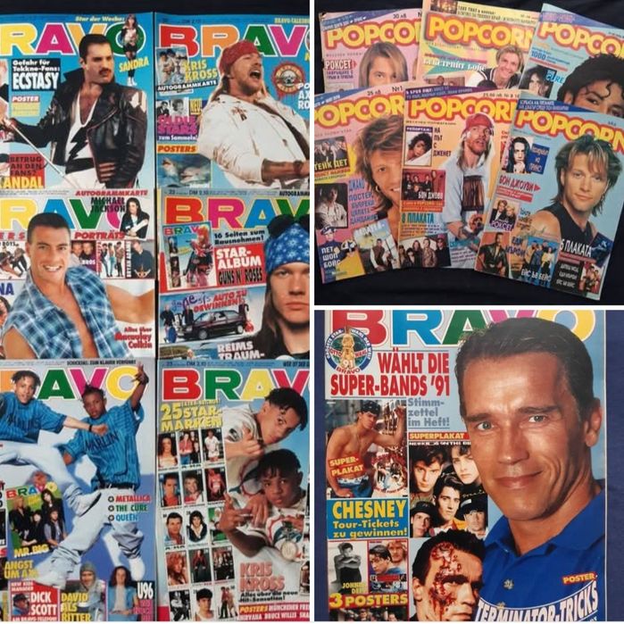 Голяма Колекция Стари Немски Списания BRAVO / POPCORN 175 Броя