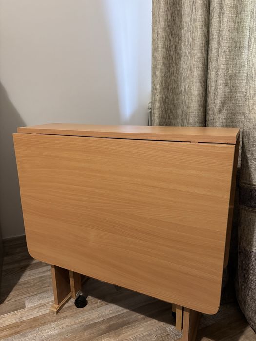 Masă pliabilă din lemn + scaun de birou BONUS – 120x74 cm