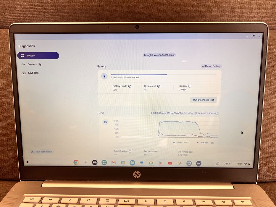 HP White Laptop Chromebook 14””