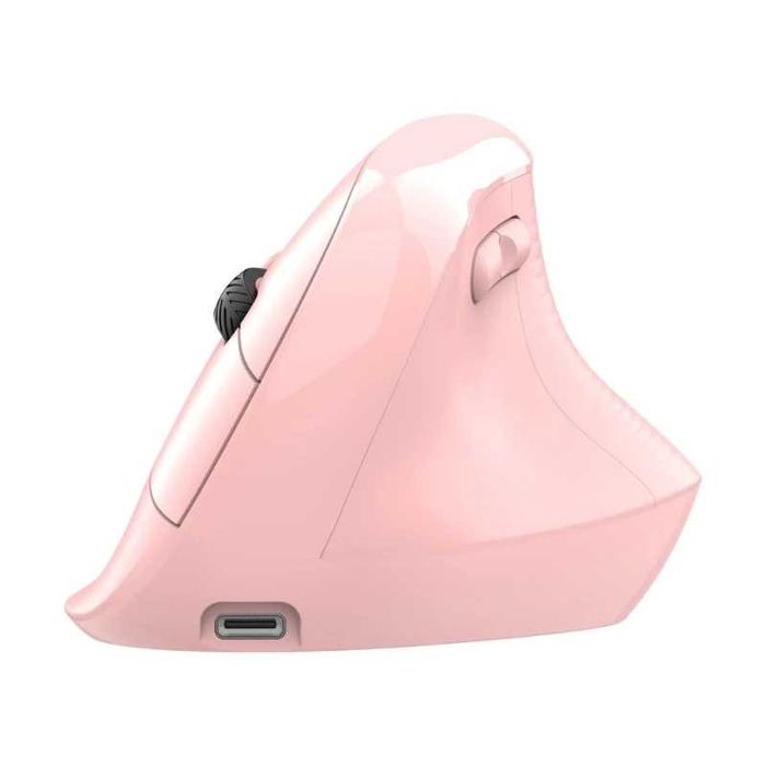 Mouse wireless vertical, cu sau fara fir 2.4GHz + BT 5.0 Roz