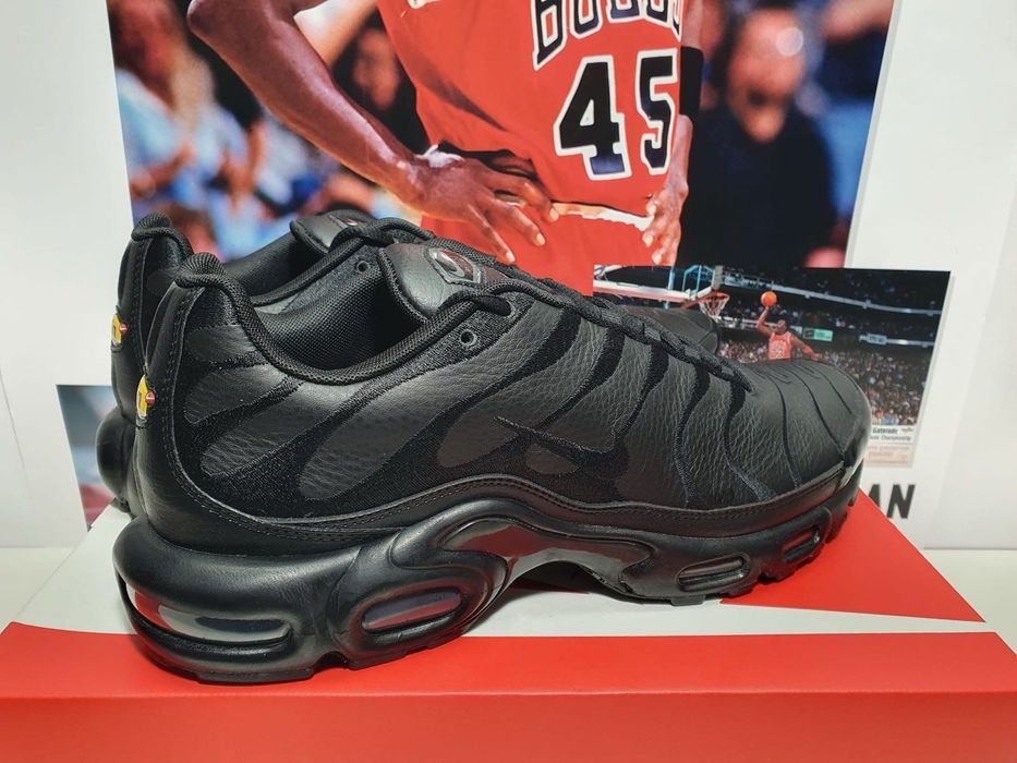 !ПРОМО! Nike Air Max Plus 'TN' Leather | Triple Black | + КУТИЯ