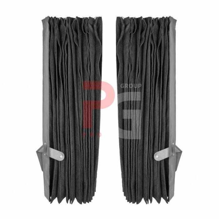 Пердета за камиони за предно стъкло – 2 части – Черно + Сиво