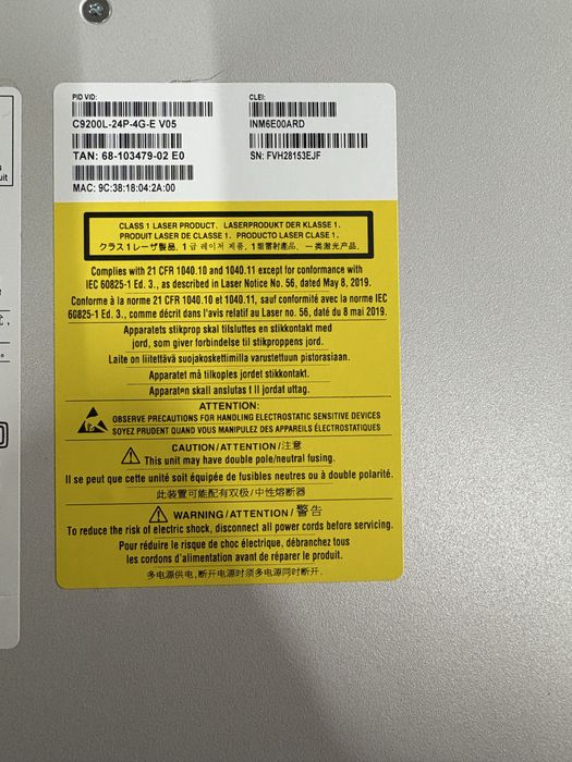 Switch Cisco C9200L-24P-4G-E Poe Plus