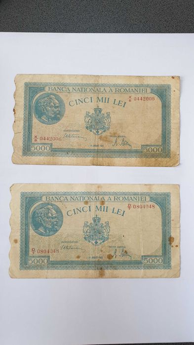Bancnote 5000 lei colectie 1944 si 1945