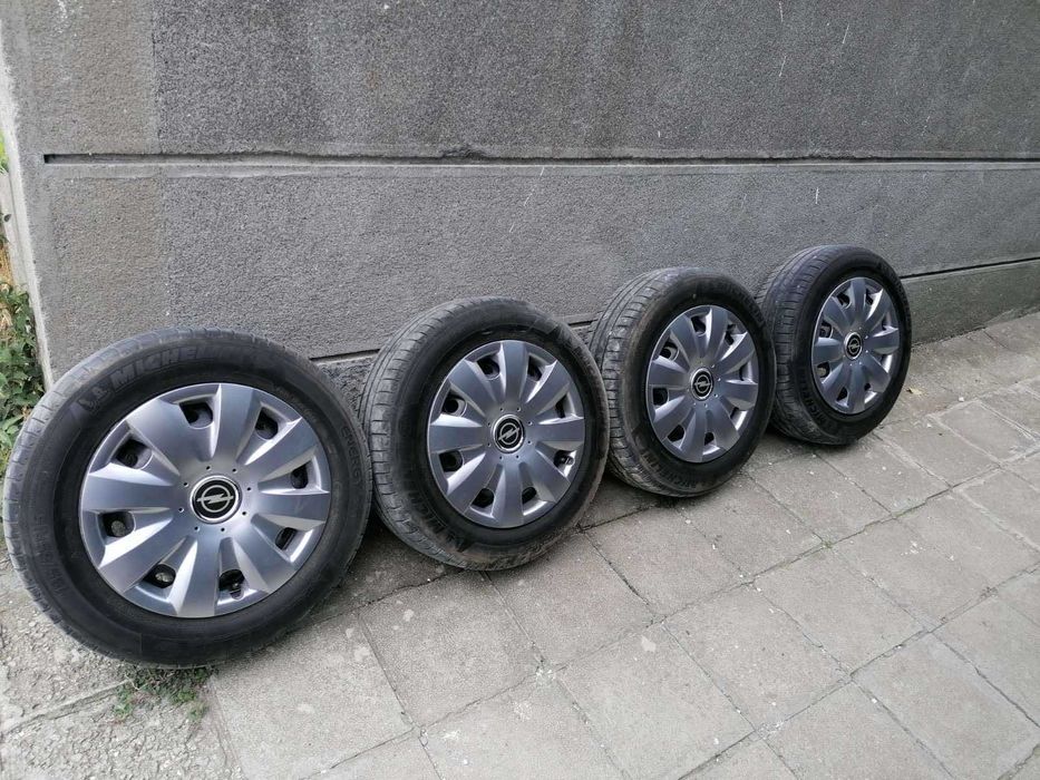 Джанти 15х6J/EТ 48 + тасове OPEL+гуми Michelin