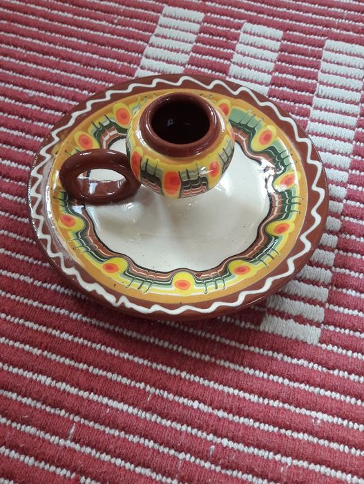 Керамични съдове - Кана,Гърне , Свещник и пепелник