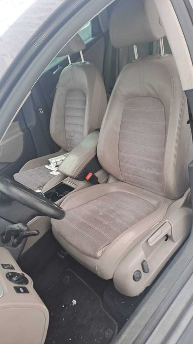 Interior piele Alcantara culoare CREM , pentru Passat B6 , B7 si CC model cu incalzire scaune fata Masina de Europa