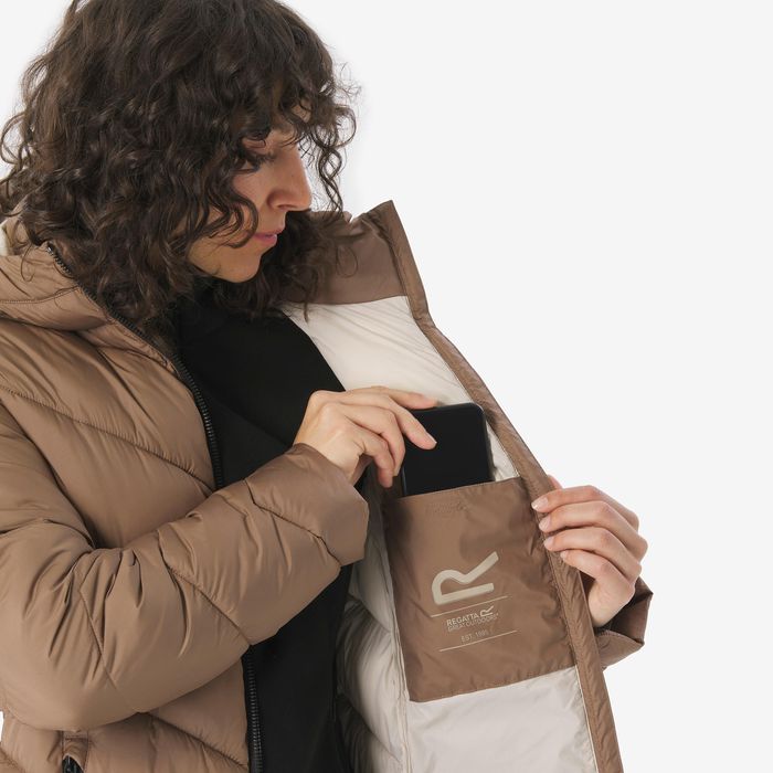 Geacă lungă cu glugă Regatta Anita Bej - produs resigilat Decathlon