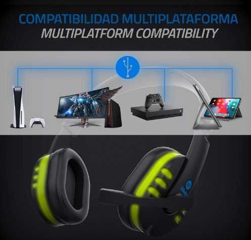 Геймърски слушалки iWotto, кабелни за игри с микрофон, RGB осветление