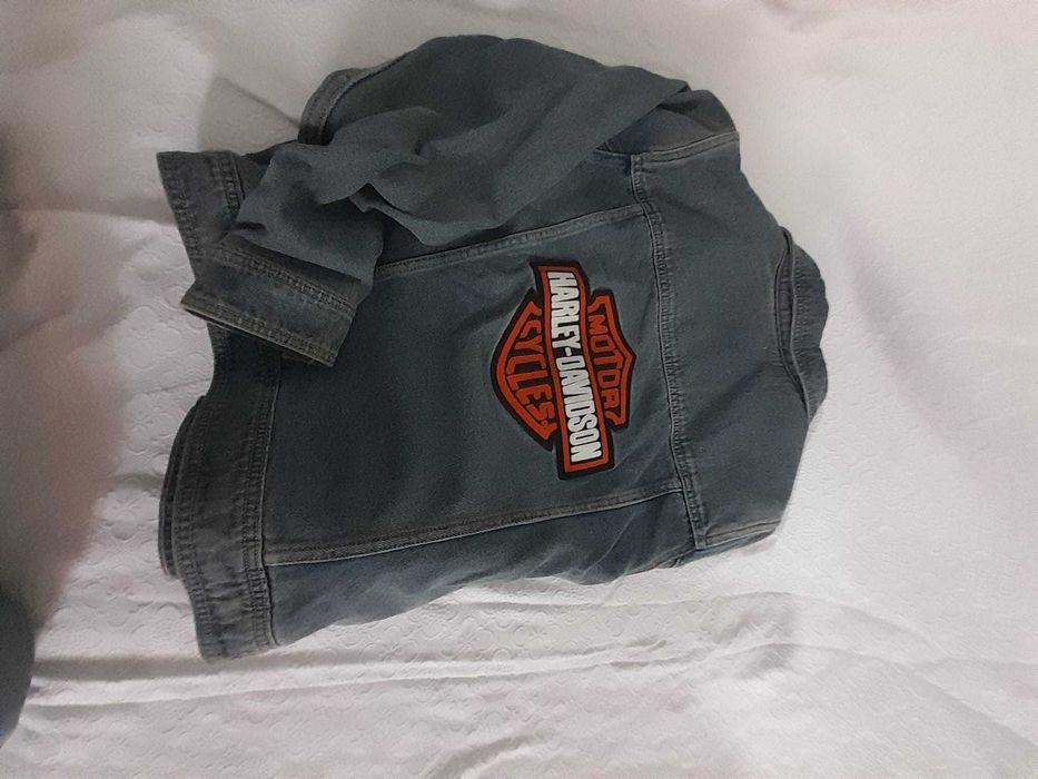 geaca de blugi Harley Davidson (dama) + pantaloni piele (dama) + casca