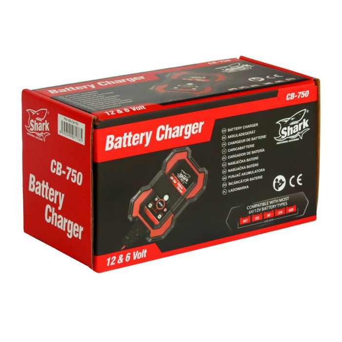 Redresor Inteligent SHARK CB-750 6V 12V 0.75A pentru Baterii Moto,