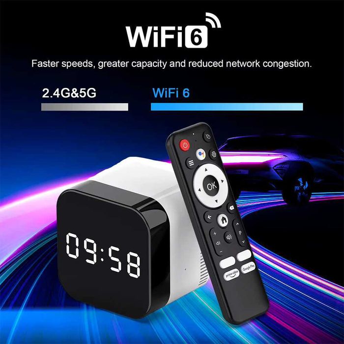 НОВ 8-Ядрен TV Box H96 MAX H728 | Wi-Fi 6 | Android TV 14 | Смарт ТВ