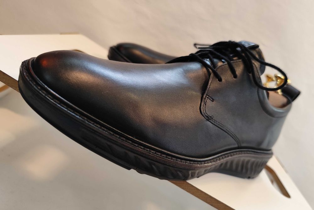 Pantofi derby 43 43.5 premium ECCO piele naturala moale negru