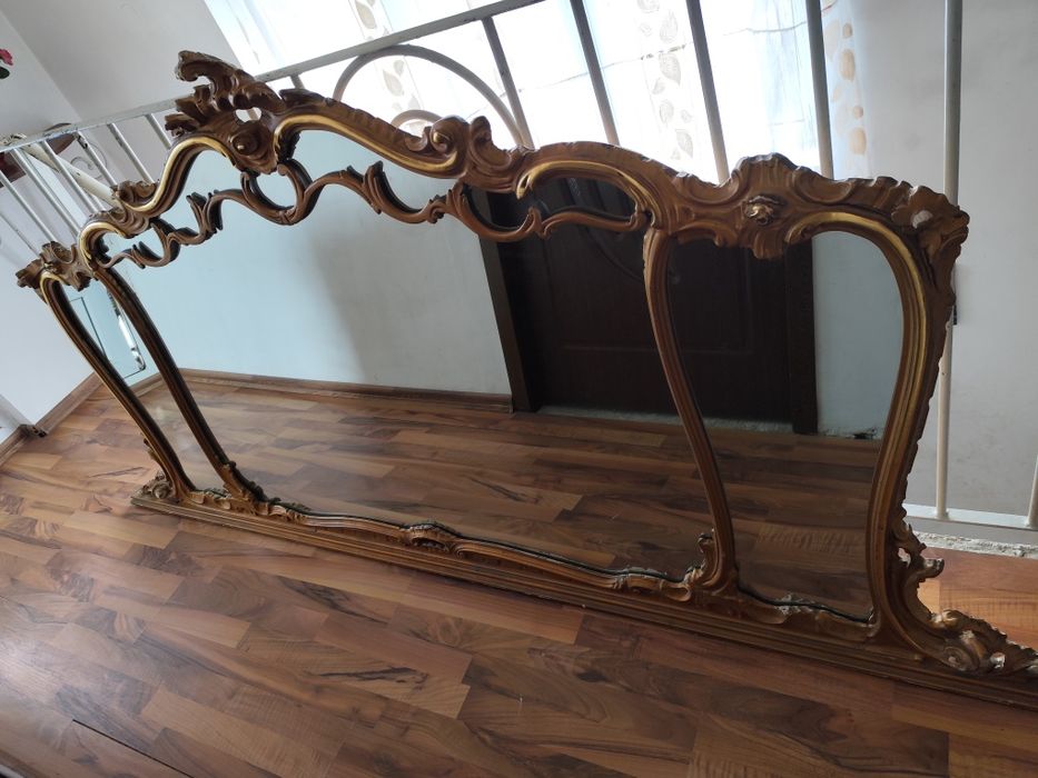Set 2 oglinzi vintage stil Baroc/Rococo – rame sculptate, aduse din Italia