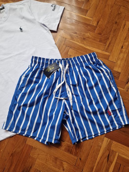 Страхотен мъжки сет тениска и бански шорти POLO RALPH LAUREN размер S M L XL 2XL
