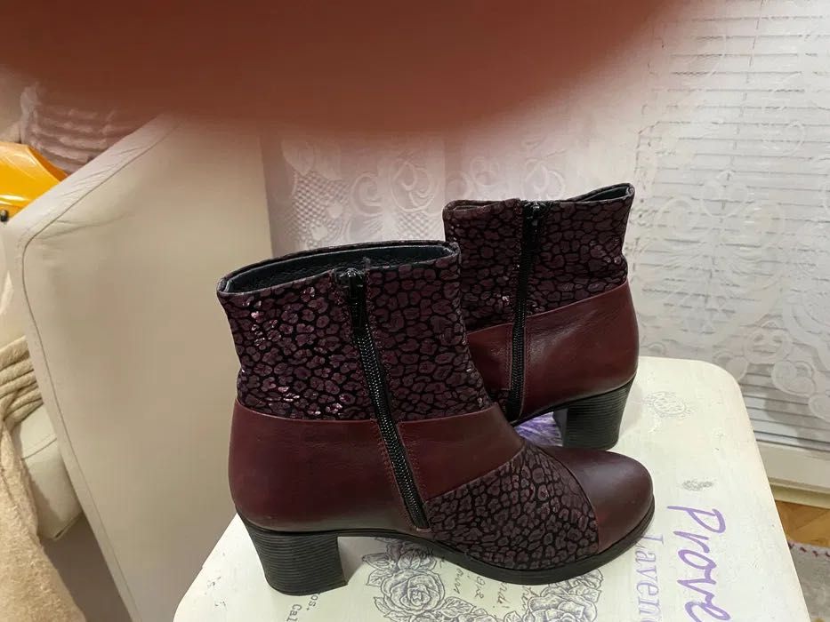 Дамски боти естествена кожа Бордо рр 39