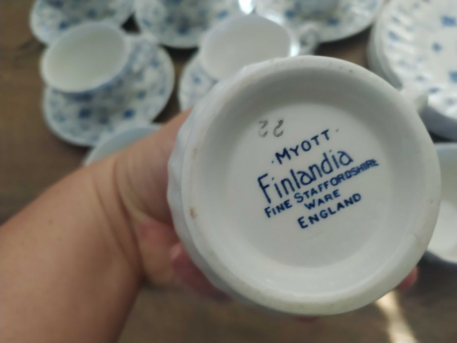 Винтидж порцеланов сервиз за кафе/чай 1982 Myott Finlandia 21 части