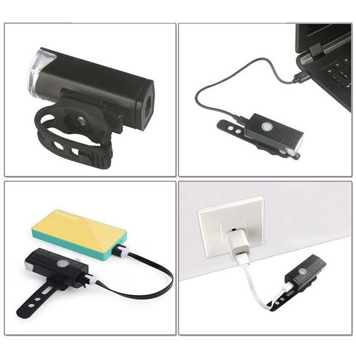 LED фар за велосипед - USB зареждане и 360° въртене