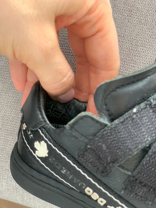 Tenisi Dsquared2 Junior din piele cu bandă cu siglă marimea 19