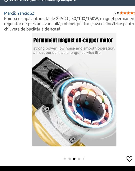 Pompă de ridicare presiune apa. 22 m.