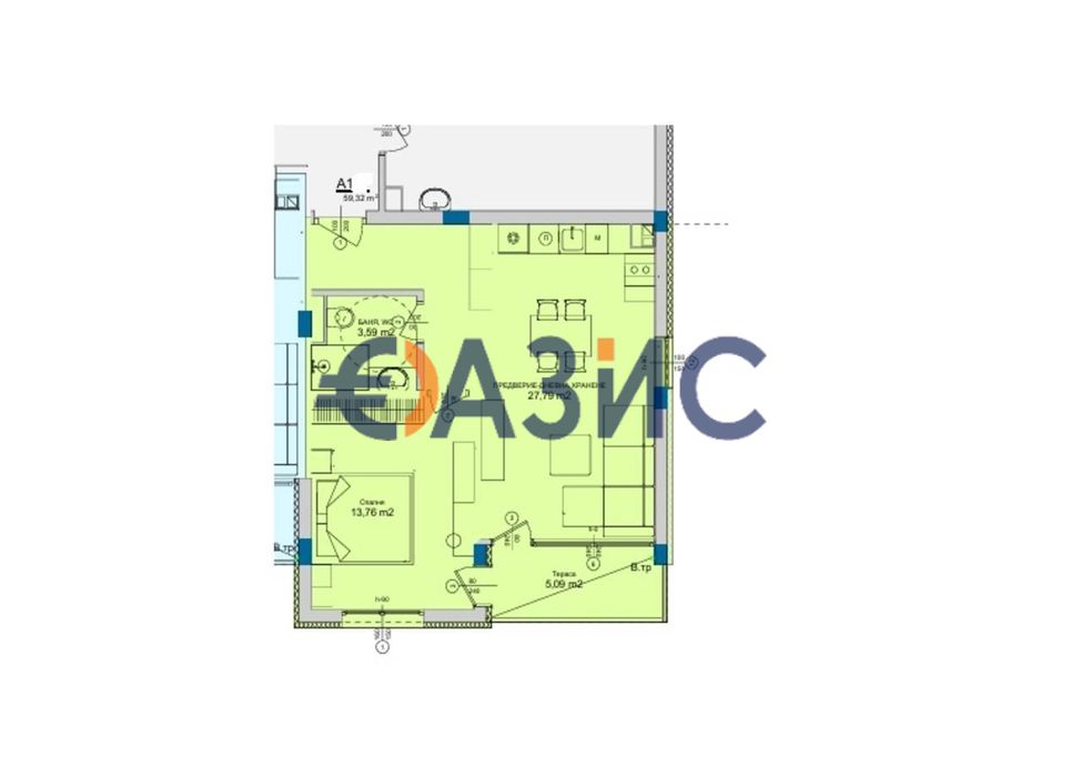 Продава се Двустаен апартамент в Свети Влас - 69 кв.м за 1075 €/кв.м - Снимка #13