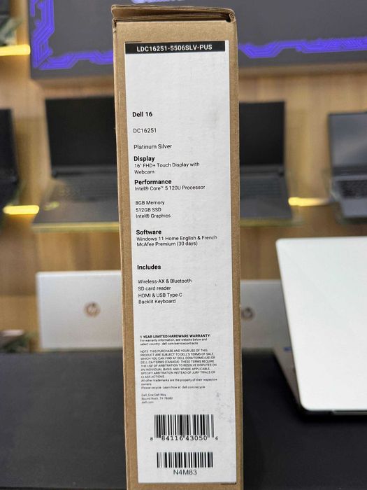 Noutbuk Dell 16 Intel Core 5 120U 8/512GB 16.0" IPS FHD+ Touch