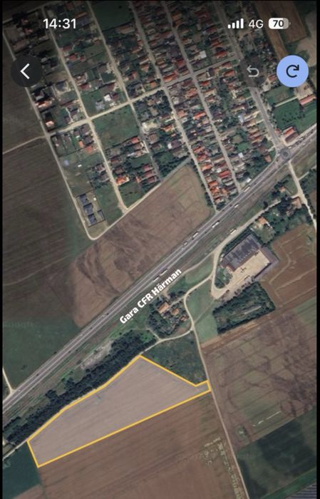 Teren extravilan 33500mp Gara Harman, Brasov
