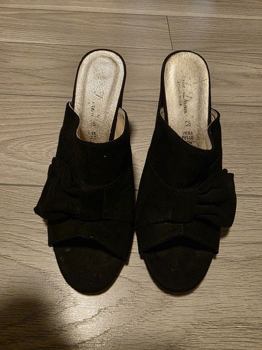 Saboti din piele negri  38