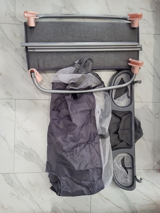 Бебешка кошара с две нива Kindercraft Joy full в сиво и розово