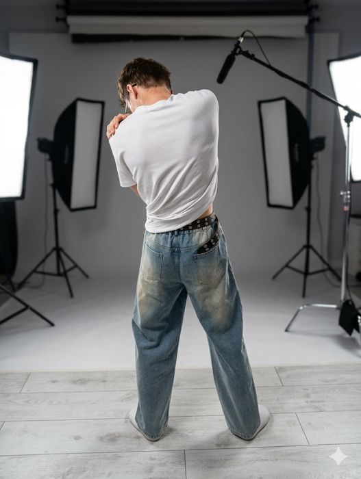 Джинсы - голубого оттенка