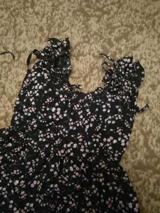 Сарафан черный с цветочками