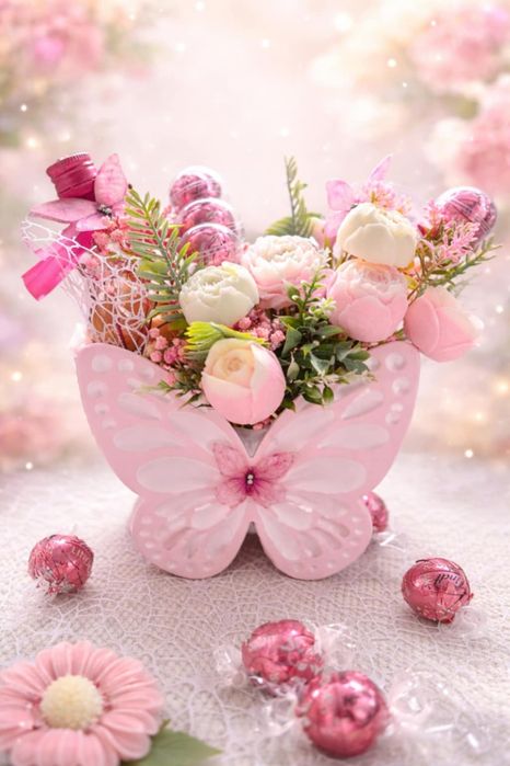 Подаръчни кошници и цветя от соев восък