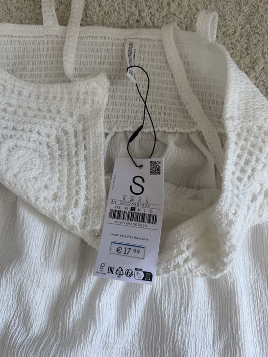 Ленен бял топ Stradivarius sz.S
