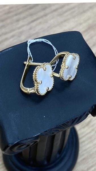 серьги/585 пробы/вставка перламутр