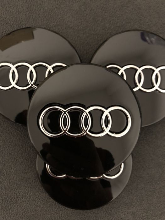 Set Capace roti jante negre aliaj AUDI 60mm A3 A4 B6 B7 A6 C6 C7 A8 TT