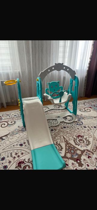 детская горка и качеля 2 в 1
